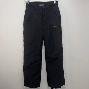 Solstice Black Snow Pants with Yellow Logo Boys 14-16 HOLE ON BACKSIDE